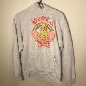 Light grey simple graphic hoodie
